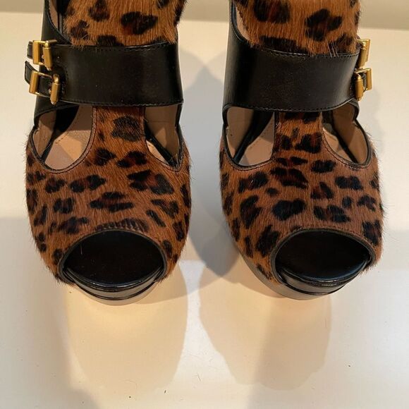Fendi Leopard Calf Peep Toe Heels Size 38.5 Have never been worn - Picture 2 of 11